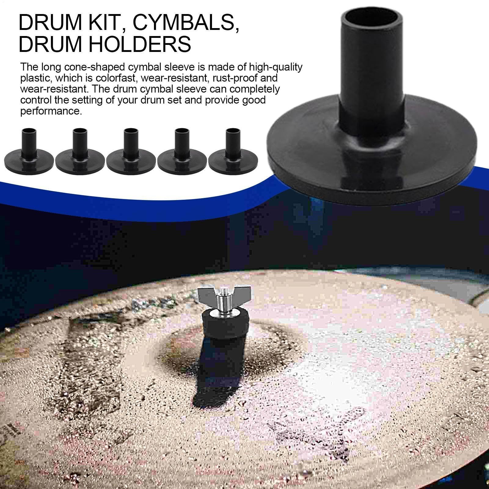 20 Stück Becken Ersatz Zubehör 3.7×2.6×1.1cm ABS Beckenhüllen Drum Trommelbeckenständer Drums Set Hüllen Drum Set Ärmel Professionelle Trommel Ärmel Für Schlagzeug Percussion Instrument