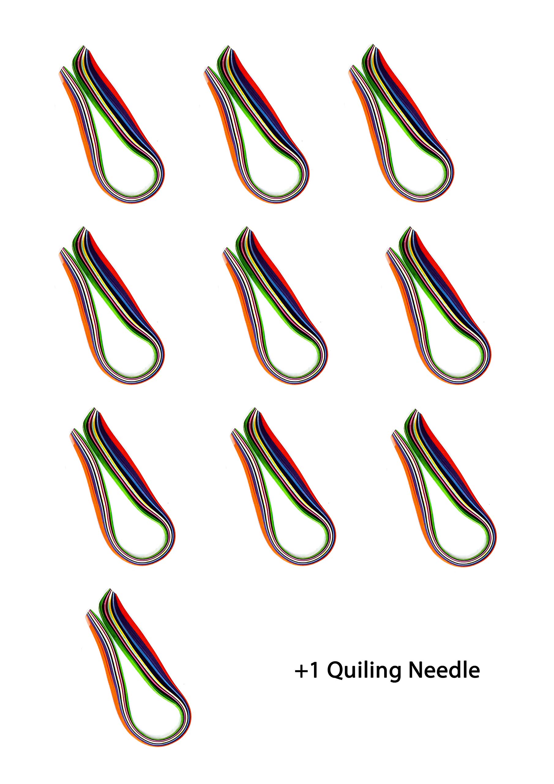 KHUSHA CREATIONS Quilling Kit (Multicolor Quilling Strips of 3mm 10 Packets Total ;1000 Strips Approx. with Quilling Needle) for Hobby Crafts, School Projects, DIY 1