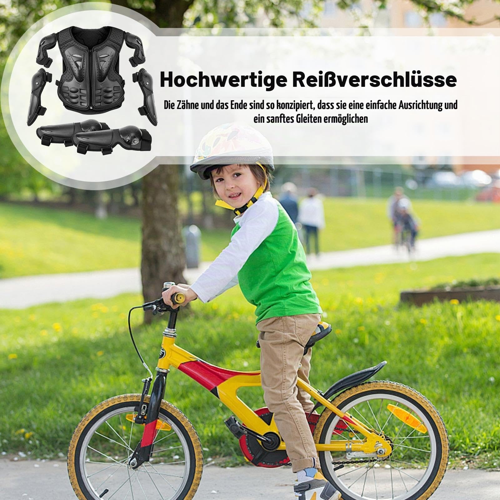 Kinder-Motorradausrüstung, Kinder-Motorrad-Körperschutz, Motorrad-Kinder-Armanzug, Schmutzradausrüstung, Ellenbogen-Knieschoner, Brustschutz, Motocross-Reitschutz-Set