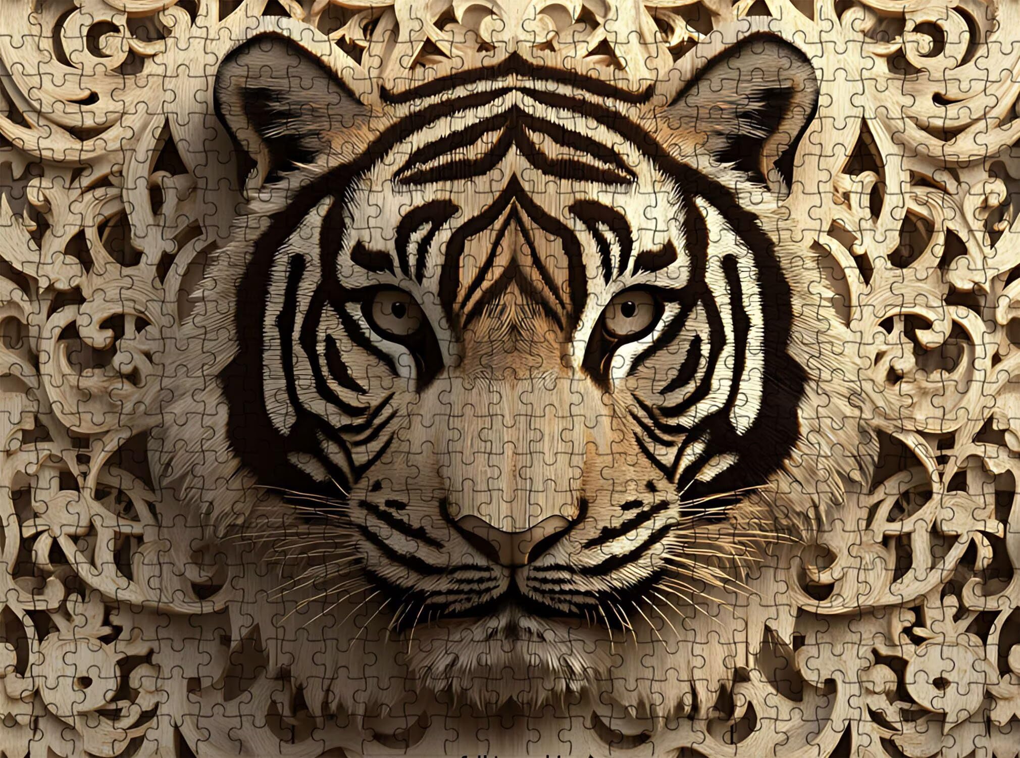 Tigre Intaglio legno Puzzle 4000 Pezzi per Adulti, Puzzle in Legno - Collezione Classica con Poster Incluso - Sfida di Concentrazione e Passatempo Antistress, Gioco per Famiglia, 141 x 87 cm f0-345
