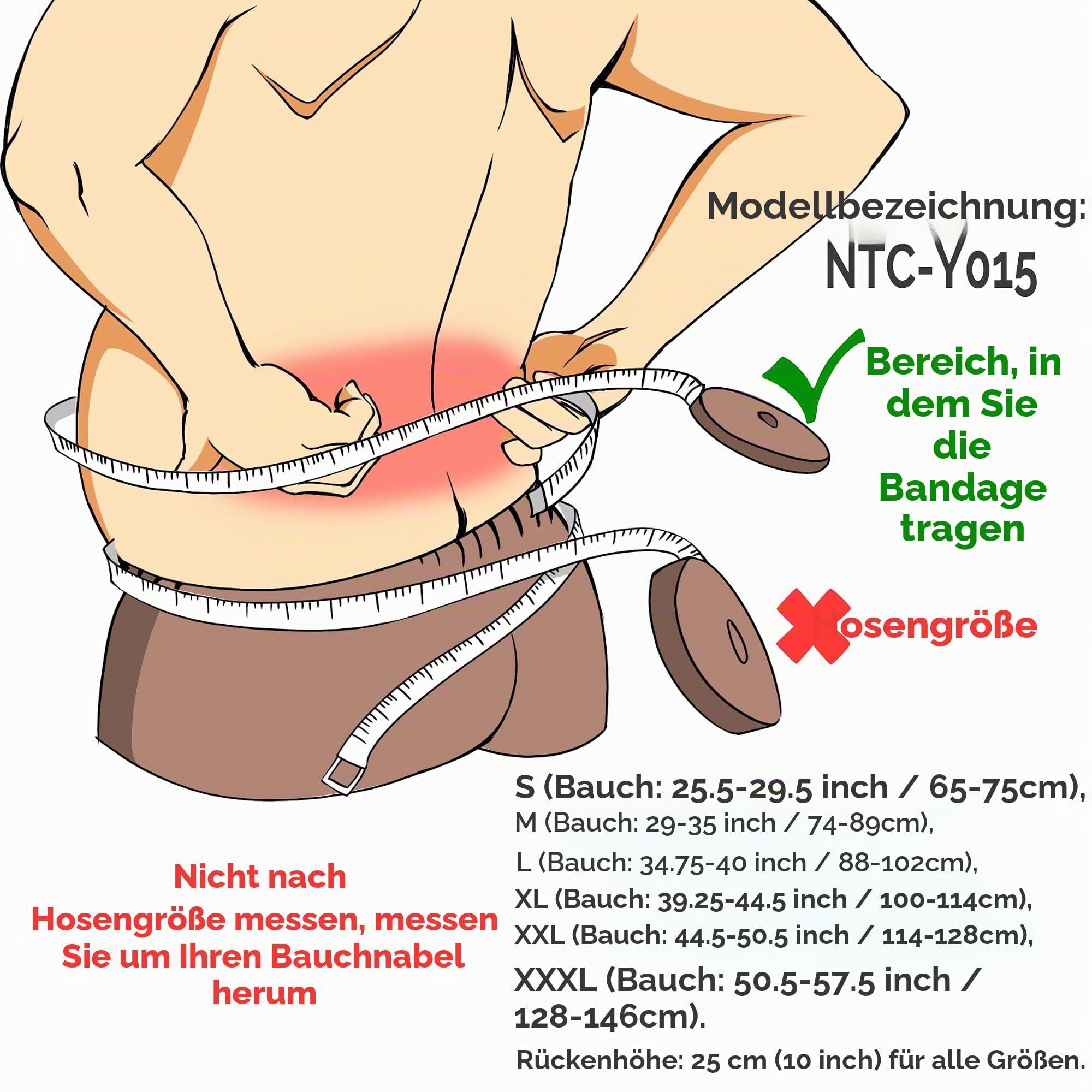 NEOtech Care - Rückenbandage für die Lendenwirbelsäule - verstellbare Kompression - atmungsaktiv - für Haltung, Gewichtheben (Schwarz, XXXL)