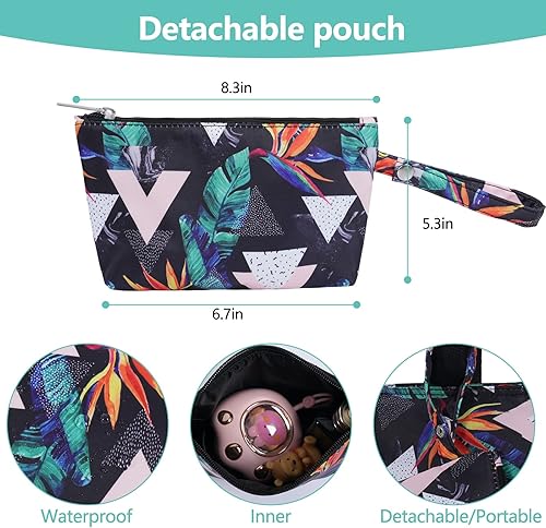 Miniatura 3 de MOV COMPRA Bolsa de almuerzo para mujer, bolsa organizadora de almuerzo, bolsa térmica con cremallera extraíble para trabajo, viajes, picnic (flor