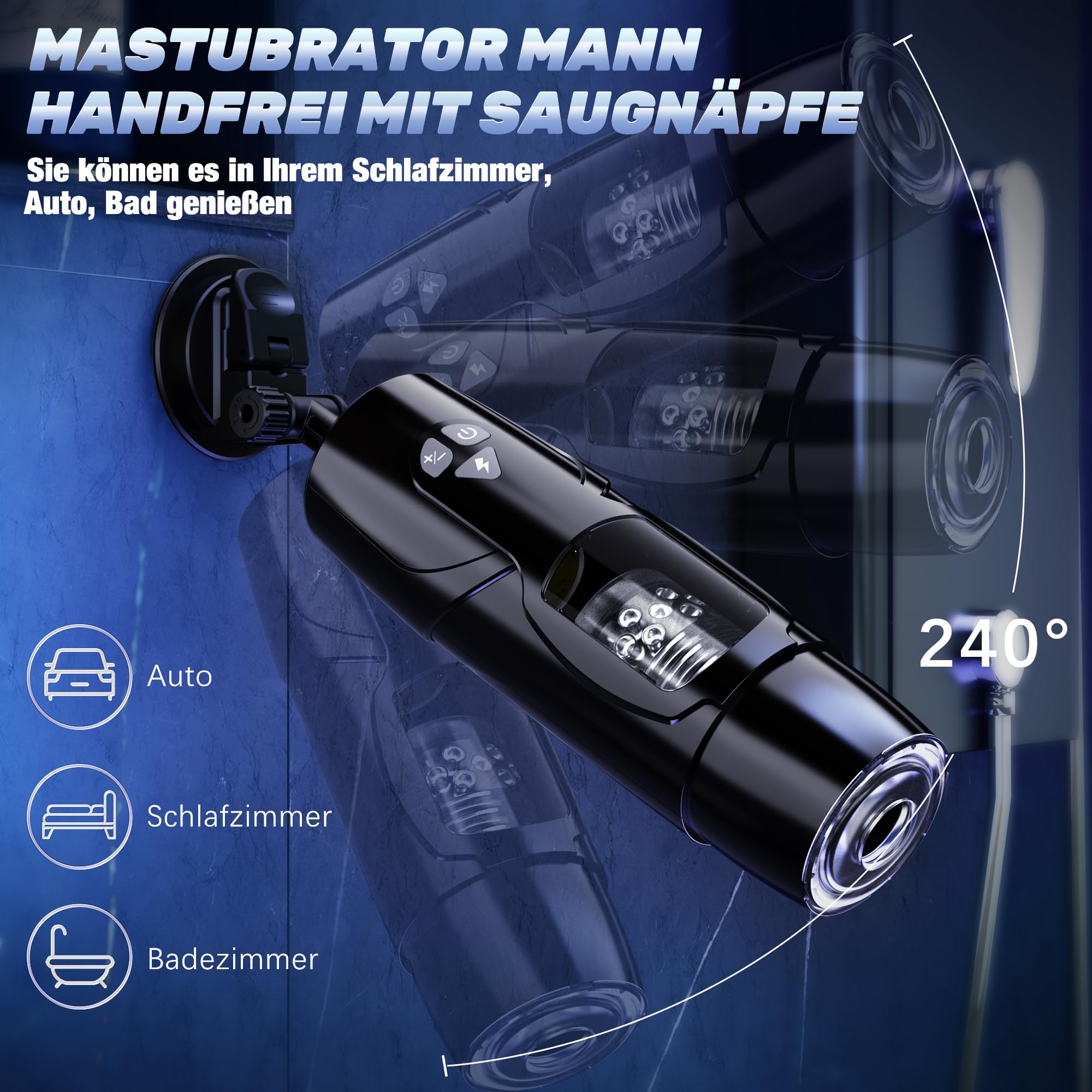 Masturbtore per Uomini Mano Libera Controllo Manuale dell'App Sex Toys, Masturbatore Uomo con 7 Modalità di Funzione Telescopica e Rotante, Masturbatori a Coppa Manuali