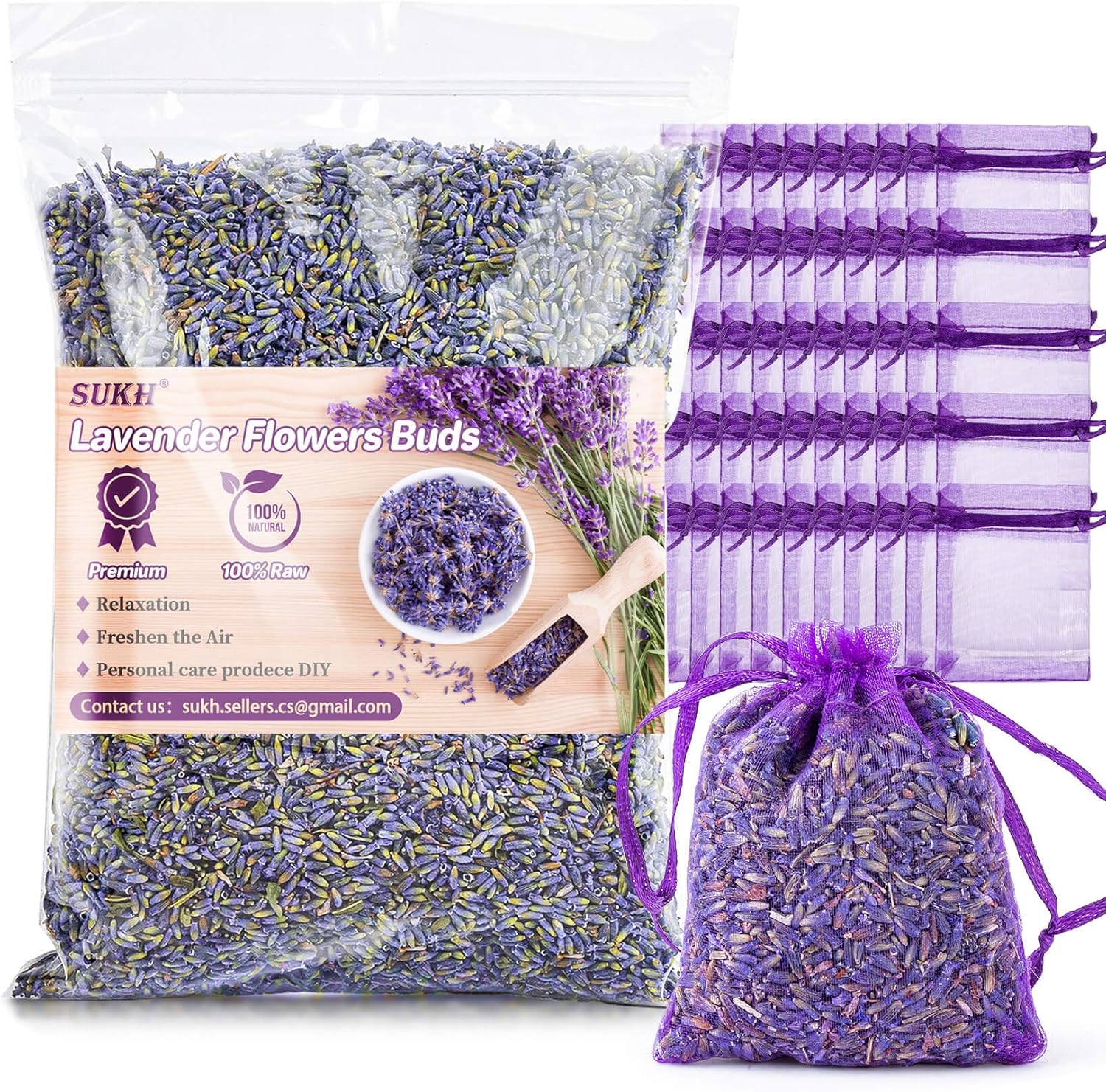 8.4OZ Sukh Lavender Sachet Bags Fresh Scented Dried