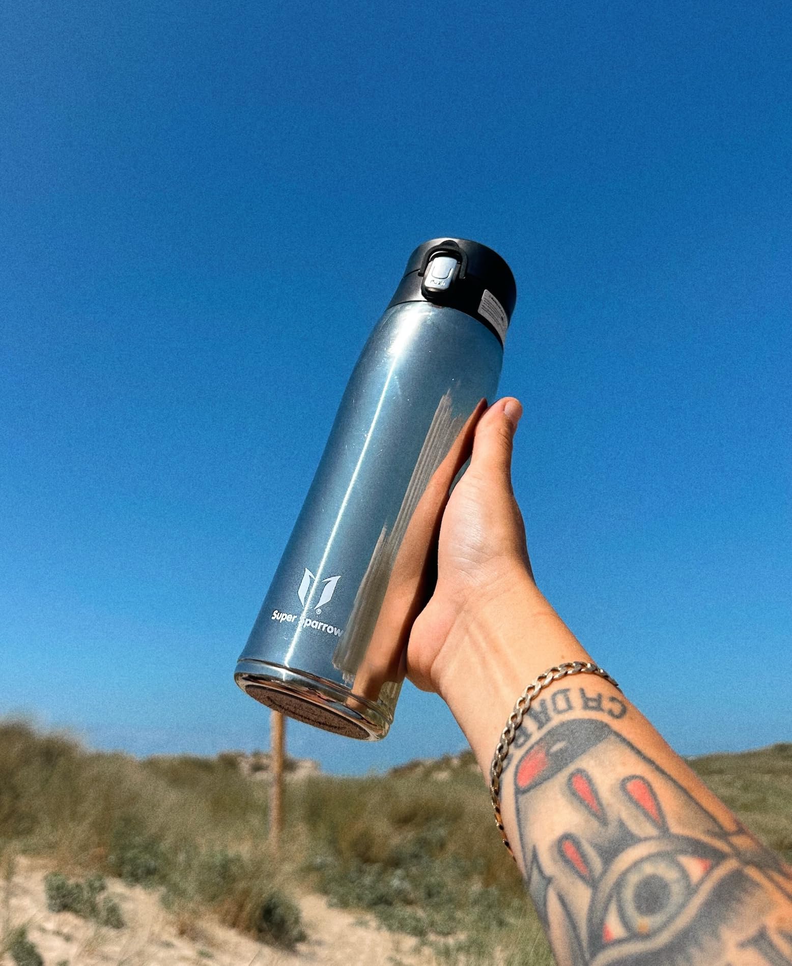 Super Sparrow Borraccia Termica Cannuccia, Borraccia in Acciaio Inox - 350ml, 500ml, 750ml, 950ml - Senza BPA Tazza Borracce Termiche, Bottiglia Termica per Bambini, Scuola, Sportiva