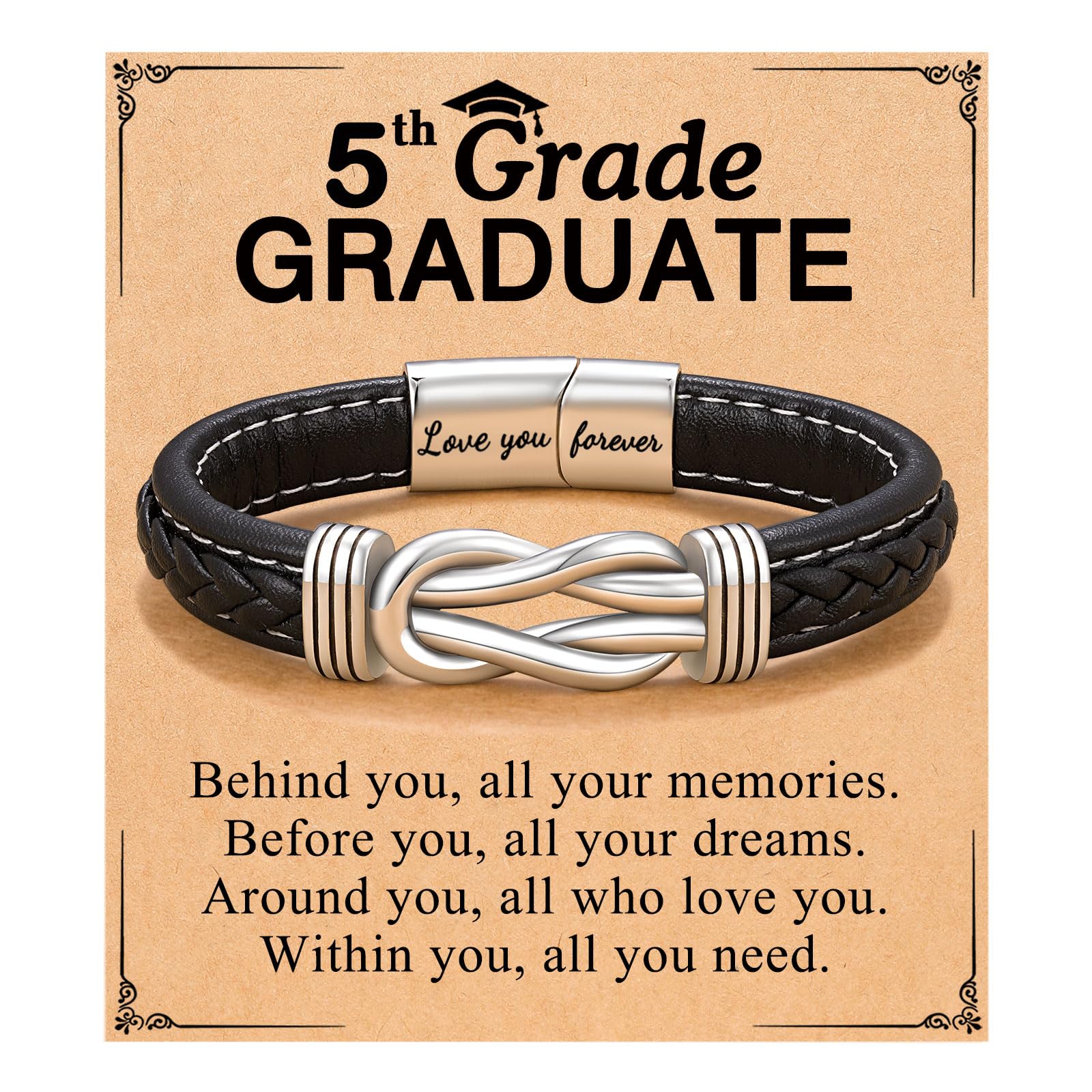 To My Son/Grandson/Nephew Bracelet, Gifts for Teens Boys Men Inspirational Bracelet for Birthday Confirmation Graduation Back to School Christmas Gifts