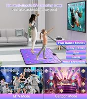 FWFX Vezeték Nélküli Tánc Szőnyeg TV-hez - Interaktív Zenés Játék Gyerekeknek és Felnőtteknek, 86 Táncdallal, 80+ Játékkal, Disco Fénnyel 3