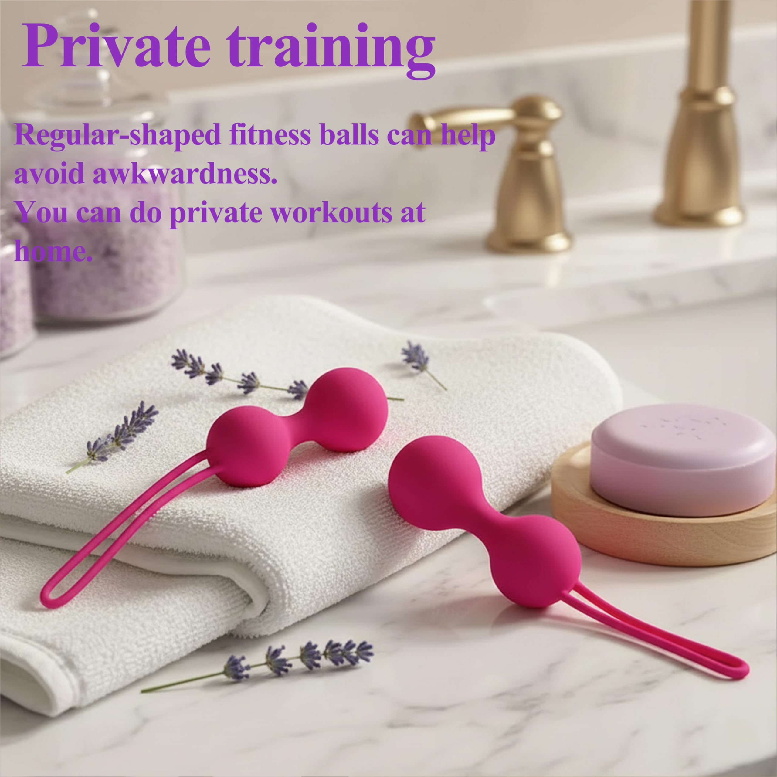 KE-Gel - Set di 3 palline massaggianti per donne, principianti, per muscoli del pavimento pelvico, per allenare i muscoli del pavimento pelvico, per esercizi di rafforzamento (rosso rosa)