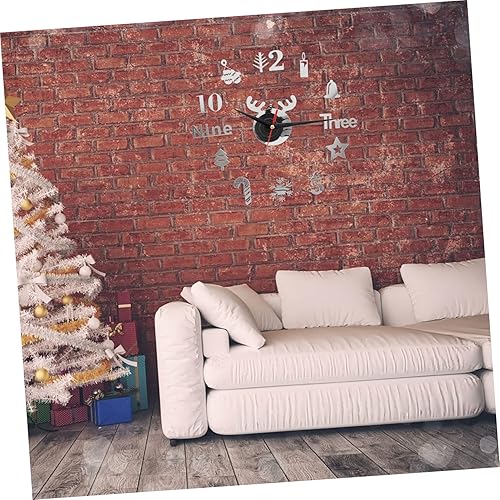 Miniatura 6 de Abaodam 2 Sets Christmas Acrylic Clock Christmas Wall Decor Farmhouse Clock DIY Decorative Clock Reindeer Wall Clock Creative Wall Clock Digital