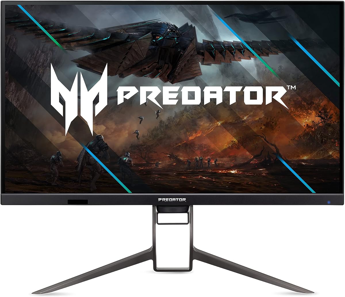Acer Predator XB323QK NVbmiiphuzx 31.5" UHD (3840 x 2160) Agile-Splendor IPS Gaming Monitor | G-SYNC Compatible | Up to 0.5ms | 144Hz | DCI-P3 90% | 1-USB Type-C, 1-Display Port 1.4 & 2-HDMI 2.1 Ports