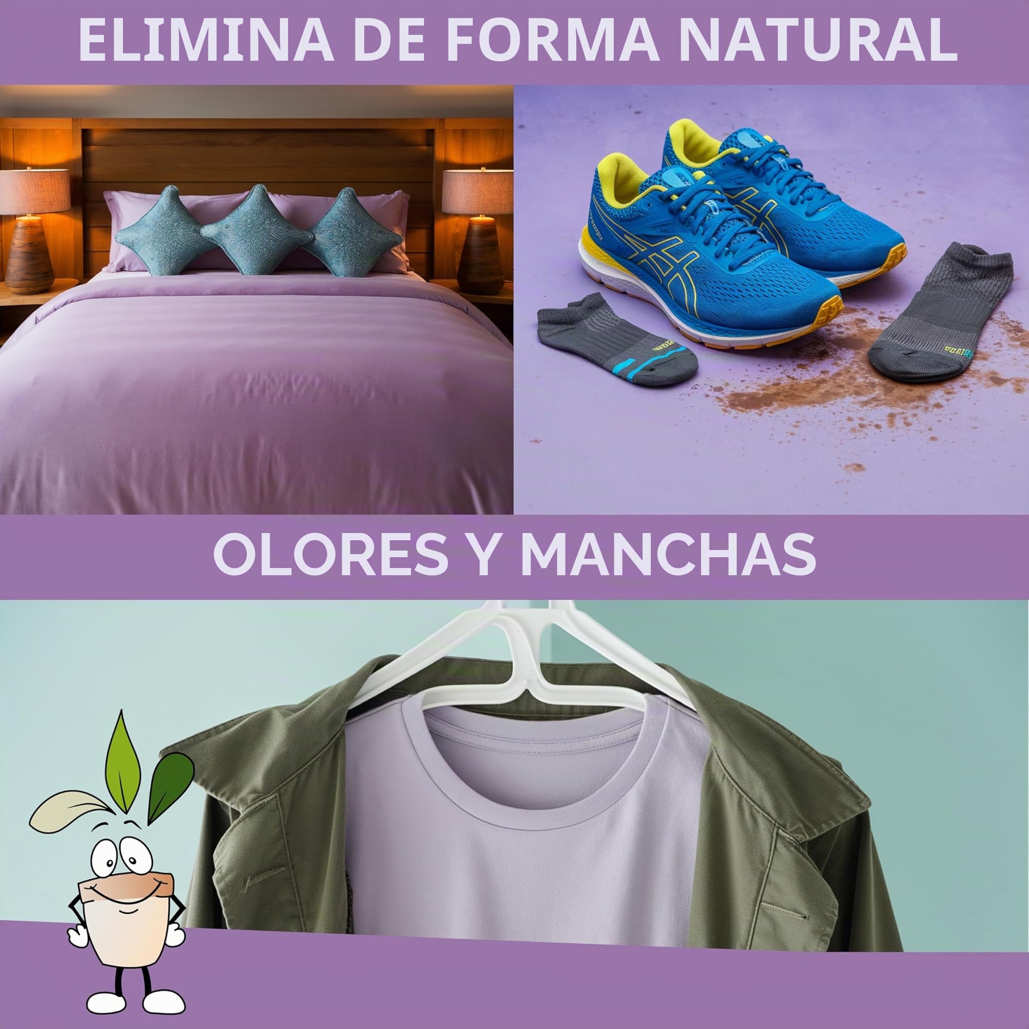 PureAir, Spray 750 ml - Elimina los olores, la orina de los colchones y las manchas de sudor en la ropa, tejidos, zapatos y equipos deportivos - Activador orgánico