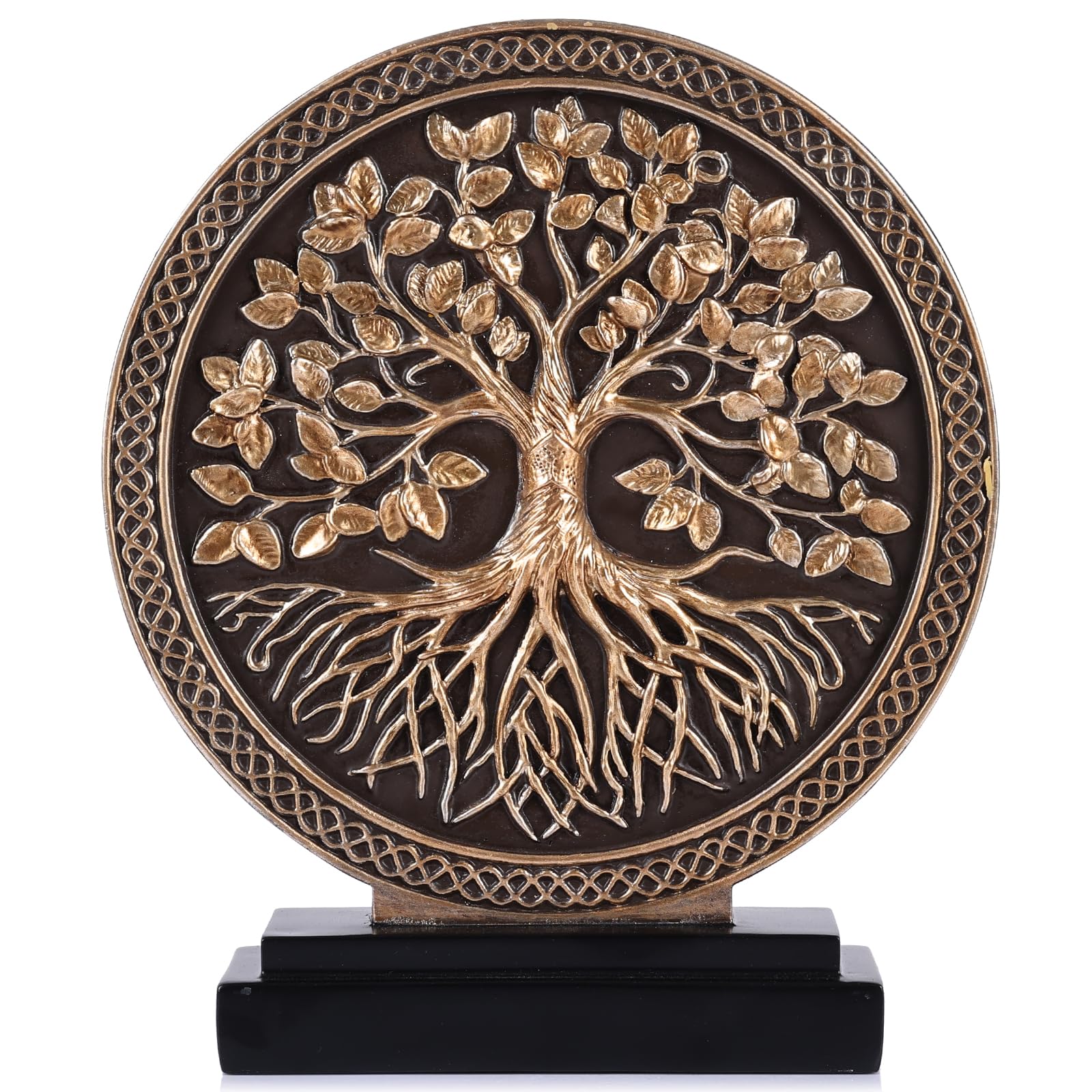 Scultura a forma di albero della vita, decorazione per la casa, sopra l'armadio della cucina, stile bohémien, decorazione per mensole, statua rotonda per libreria Credenza rustica shabby chic
