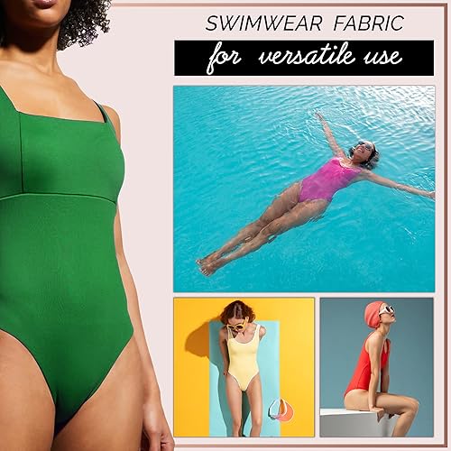 Miniatura 5 de Tela de nailon y elastano  80% nailon, 20% elastano  Ropa de baño, tela deportiva  Elástico en 4 direcciones  Deportes, Danza, Yoga (Lila, 2 yardas)