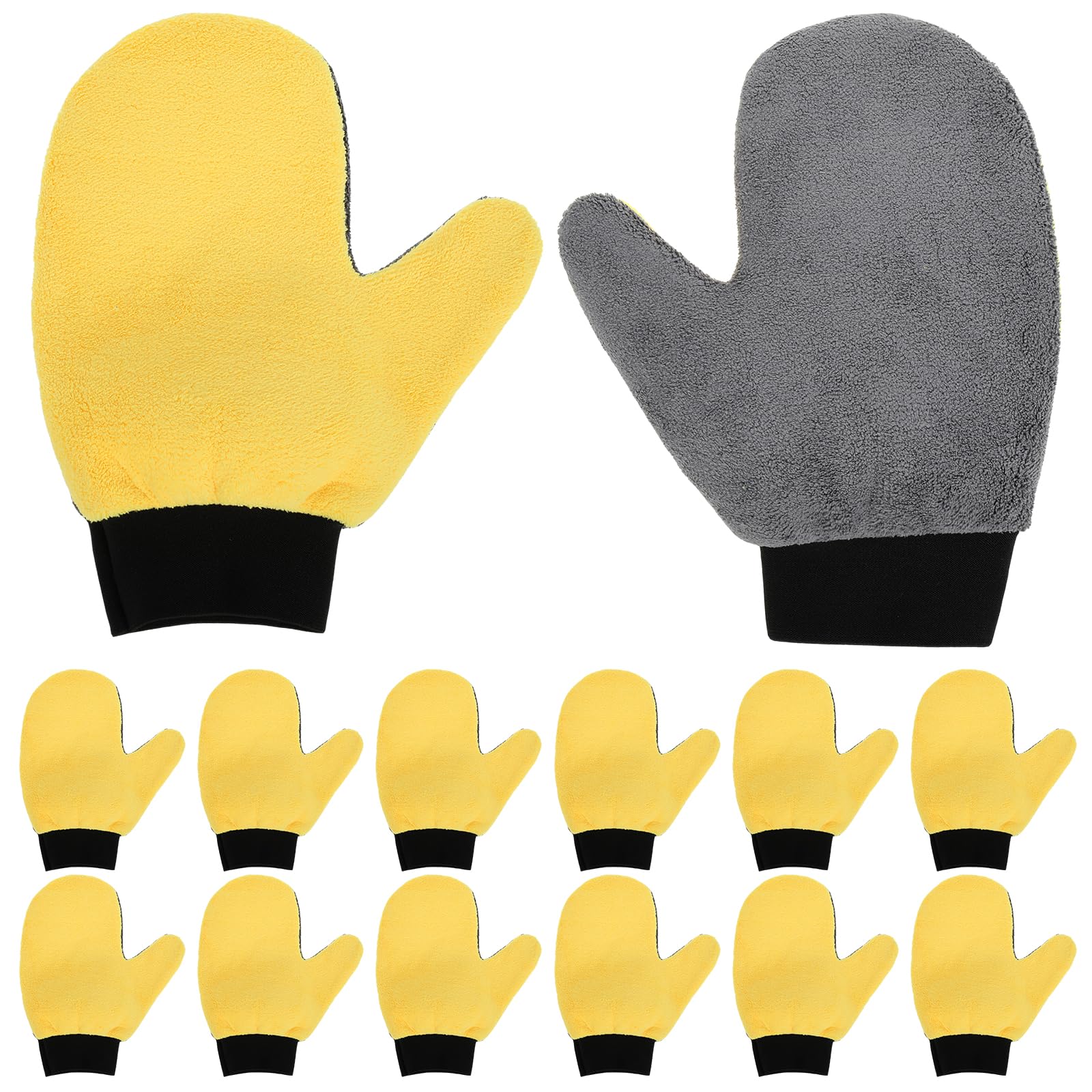 FUPMILPHRANX 12 Pcs Paint Mitt Gloves Cleaning and Dusting Mitt with Thumb Painter's and Decorating Gloves Reusable Coral Fleece Car Wash Mitt Deck Stain Applicator for Painter Decorators