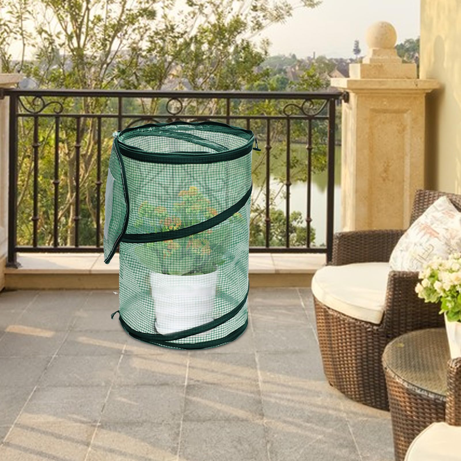 Tenda da campeggio per serra da interno: pieghevole in acciaio con copertura in PE trasparente, porta a rullo con cerniera e pannelli di ventilazione, per piante compatto