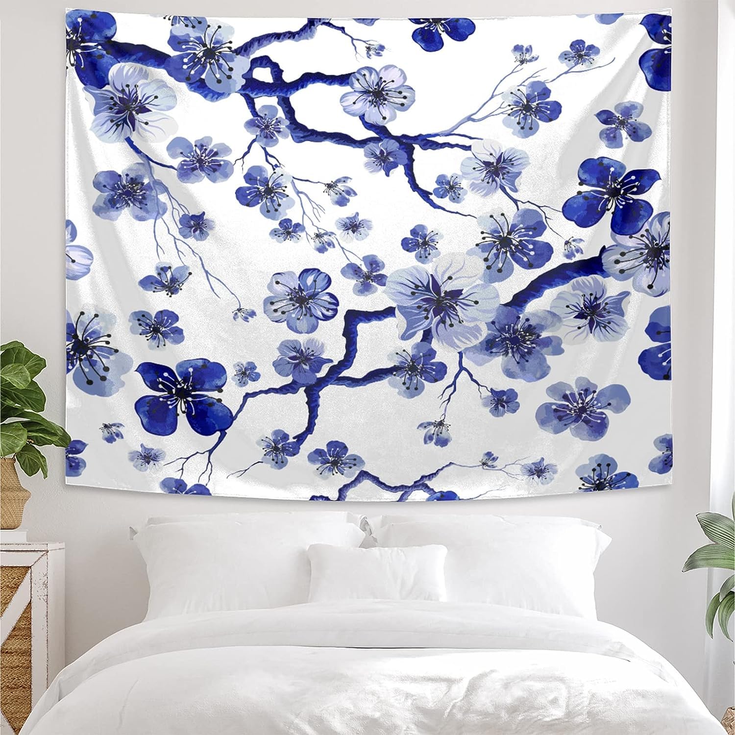 PUOJIEAT Gobelin ścienny Kwiaty wiśni wiszące na ścianie Japonia 3D gobeliny dekoracje ścienne tkanina z mikrofibry do domu salon sypialnia 240x260 cm 1120-GT