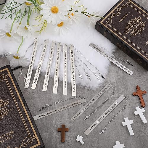 Miniatura 6 de 10 marcapáginas cristianos de la Biblia, regalos de Navidad para la iglesia, marcapáginas inspiradoras con versículos bíblicos, marcadores
