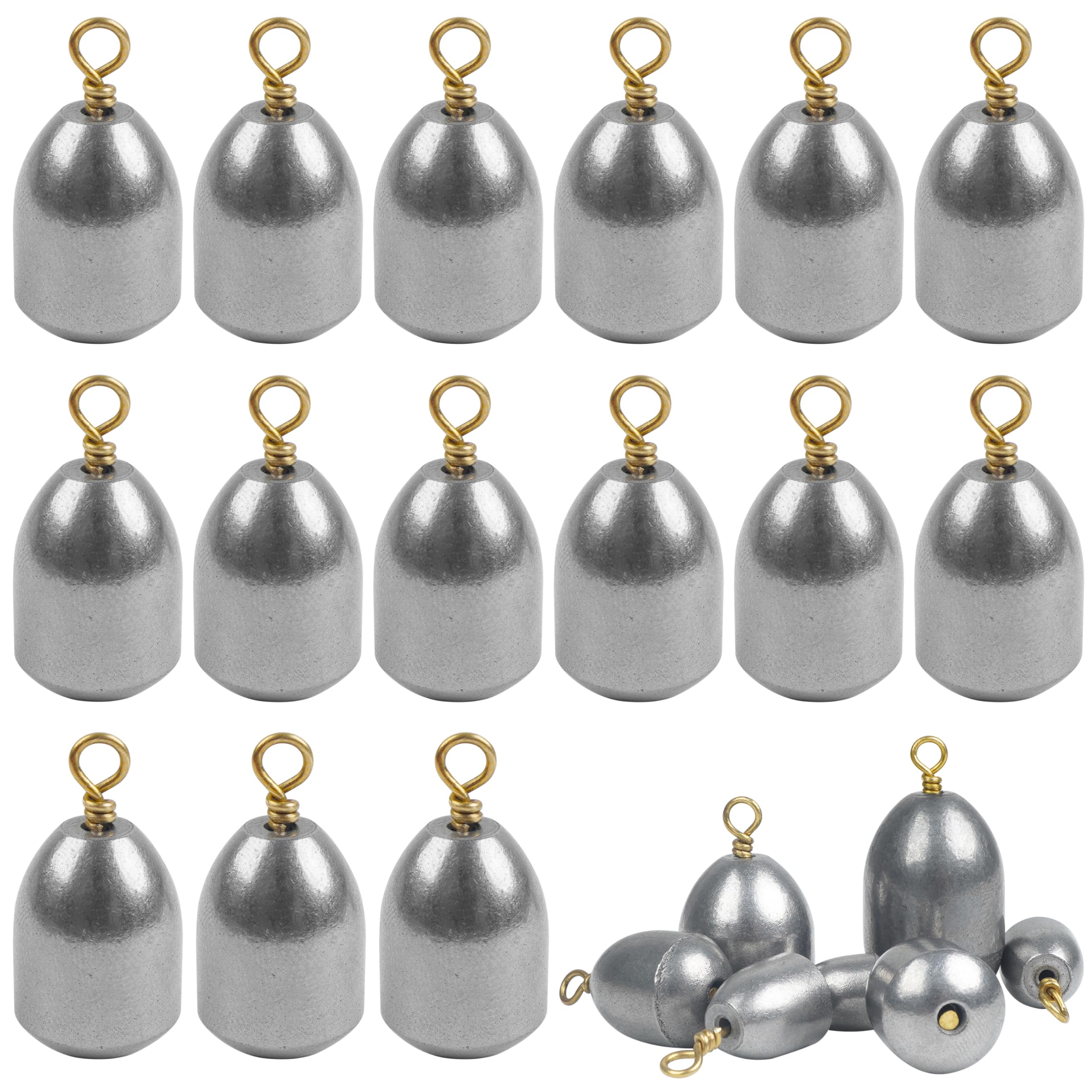 Sinkers Fishing 50 Pack Fishing Drop Shot Weights Lead