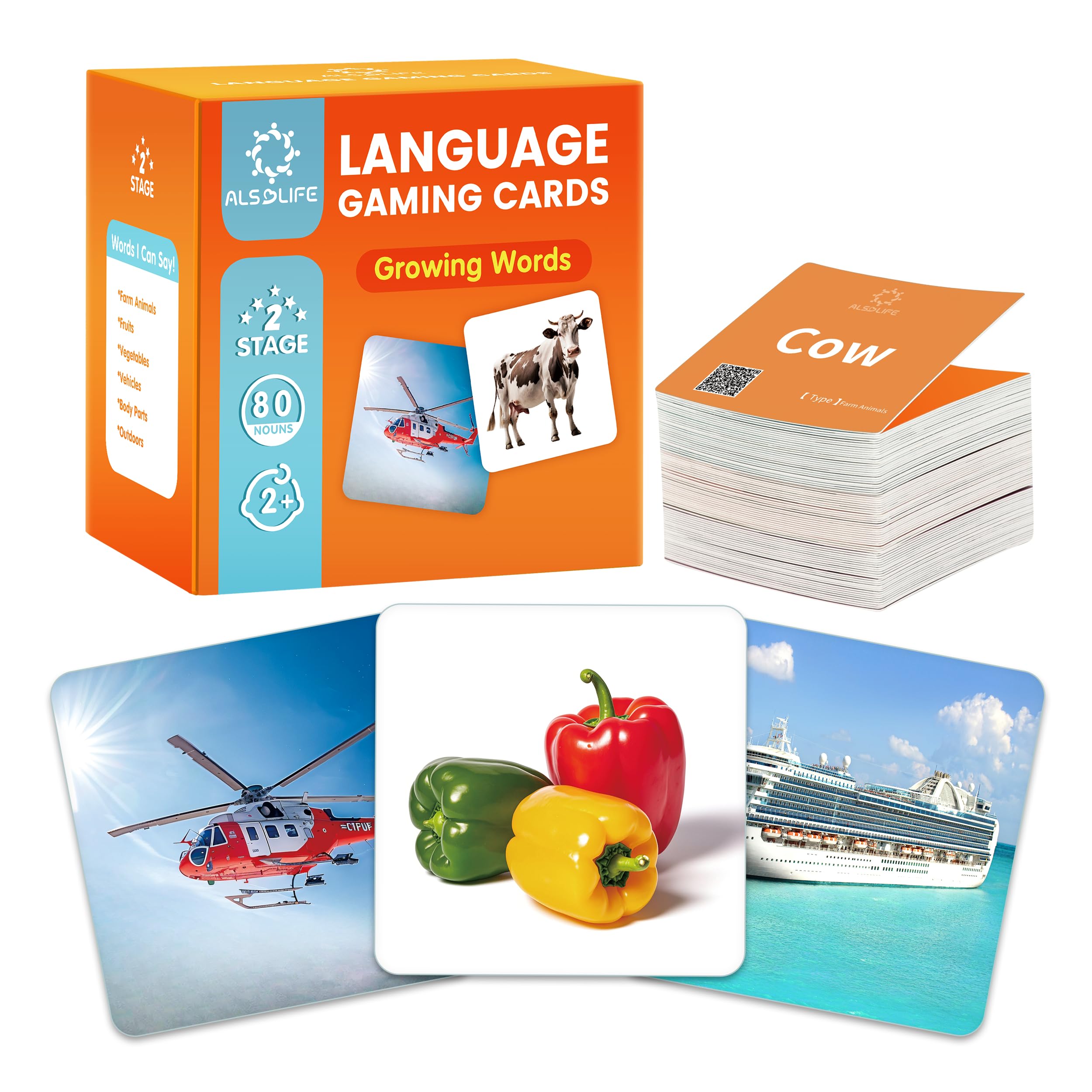 Amazon.com: ALSOLIFE 80 Nouns Flash Cards for Toddlers 2-3, Key