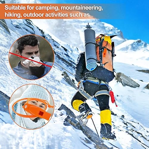 Miniatura 4 de Worparsen 10 silbatos de emergencia marinos silbatos de plástico con cordón para emergencia, supervivencia ruidosa para navegación, pesca, barco,