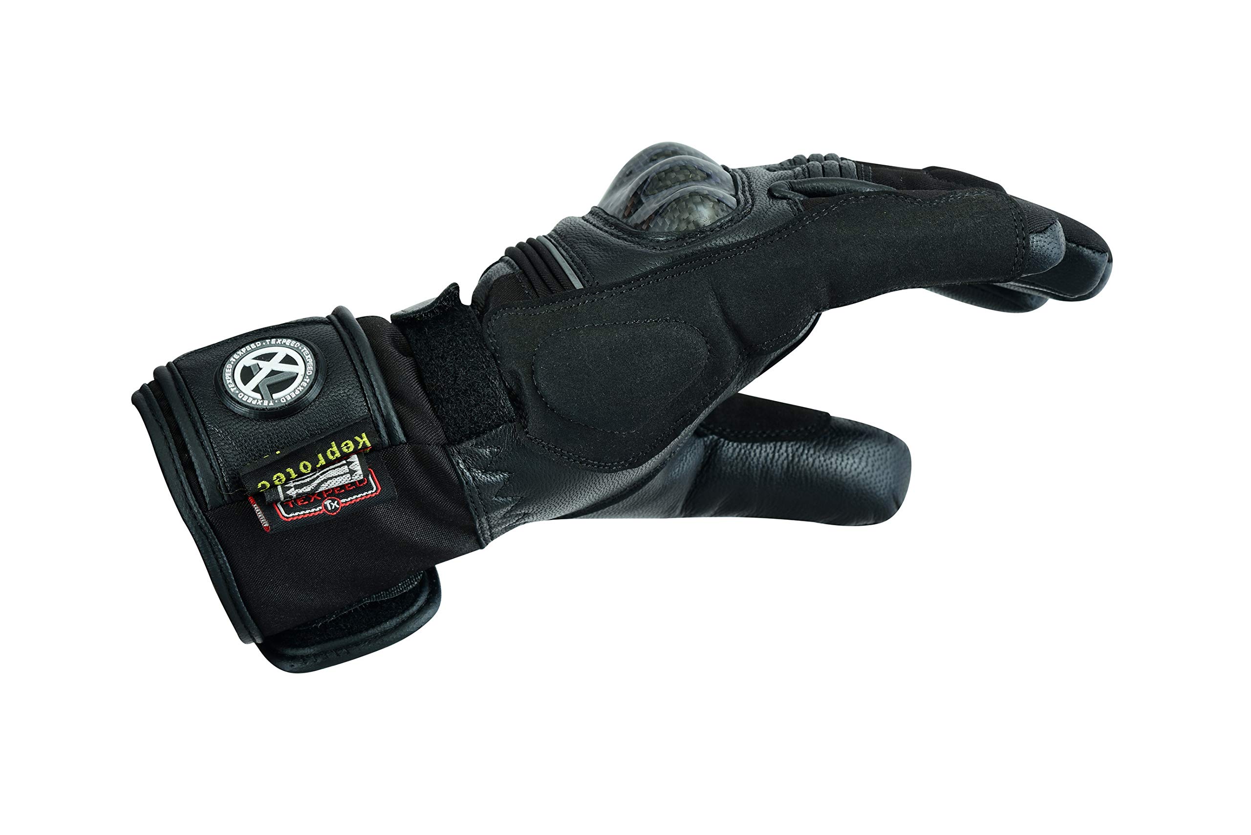 Texpeed Motorradhandschuhe Damen Winter wasserdicht - Biker warm Handschuhe mit Protektoren - Neon Gelb oder Schwarz