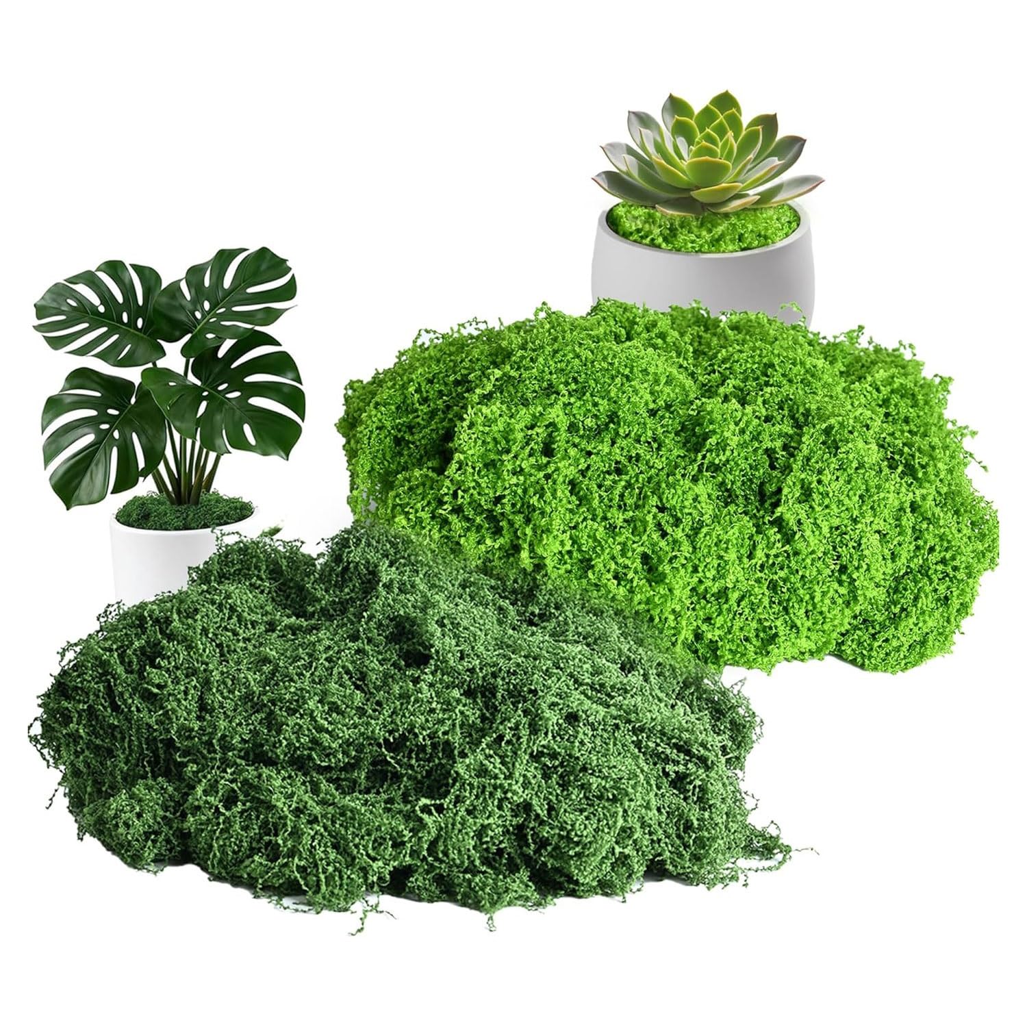 Fake Moss,Artificial Moss for Indoor Plant Pots,Natural Faux moss Balls,Decorative Artificial Plants,for Wreath Making/Floristry/Crafts/Arts/Home/Garden/Patio/Easter Decorations(Light green,100g)