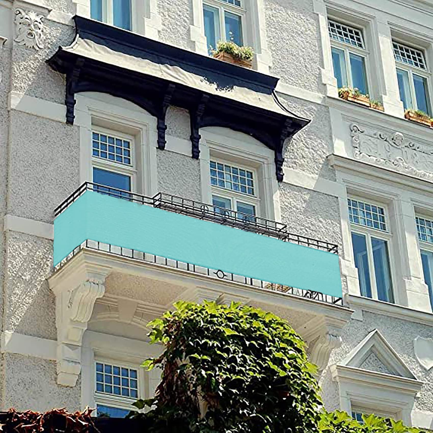 DANWU Balcone Recinzione 1.9 x 2.9 m HDPE Frangivento Protezione UV Facile da Montare con Occhielli e Fascette Telo Ombra Frangisole per Balcone Giardino, Marrone
