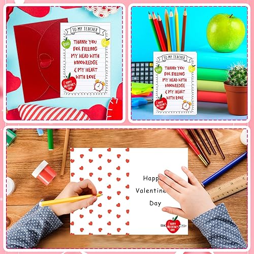 Vista 22 de FLYAB Tarjetas del día de San Valentín para profesores, agradecimientos, profesores, tarjeta de San Valentín con sobre, tarjetas de feliz día de San