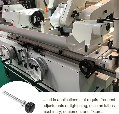 Miniatura 20 de uxcell Juego de 4 perillas moleteadas, tornillos de pulgar con tuercas y arandelas, rosca macho métrica M6 x 1.378 in, cabeza de plástico de 0.984