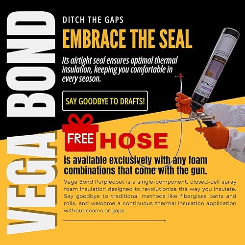 Miniatura 2 de Vega Bond SF001 - Paquete de espuma aislante con pistola y limpiador, color morado (20 pies tableros)