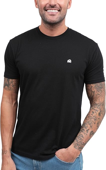 INTO THE AM Mens T Shirt with Logo - Short Sleeve Crew Neck Soft Fitted Tees S - 4XL Fresh Classic B&hellip;