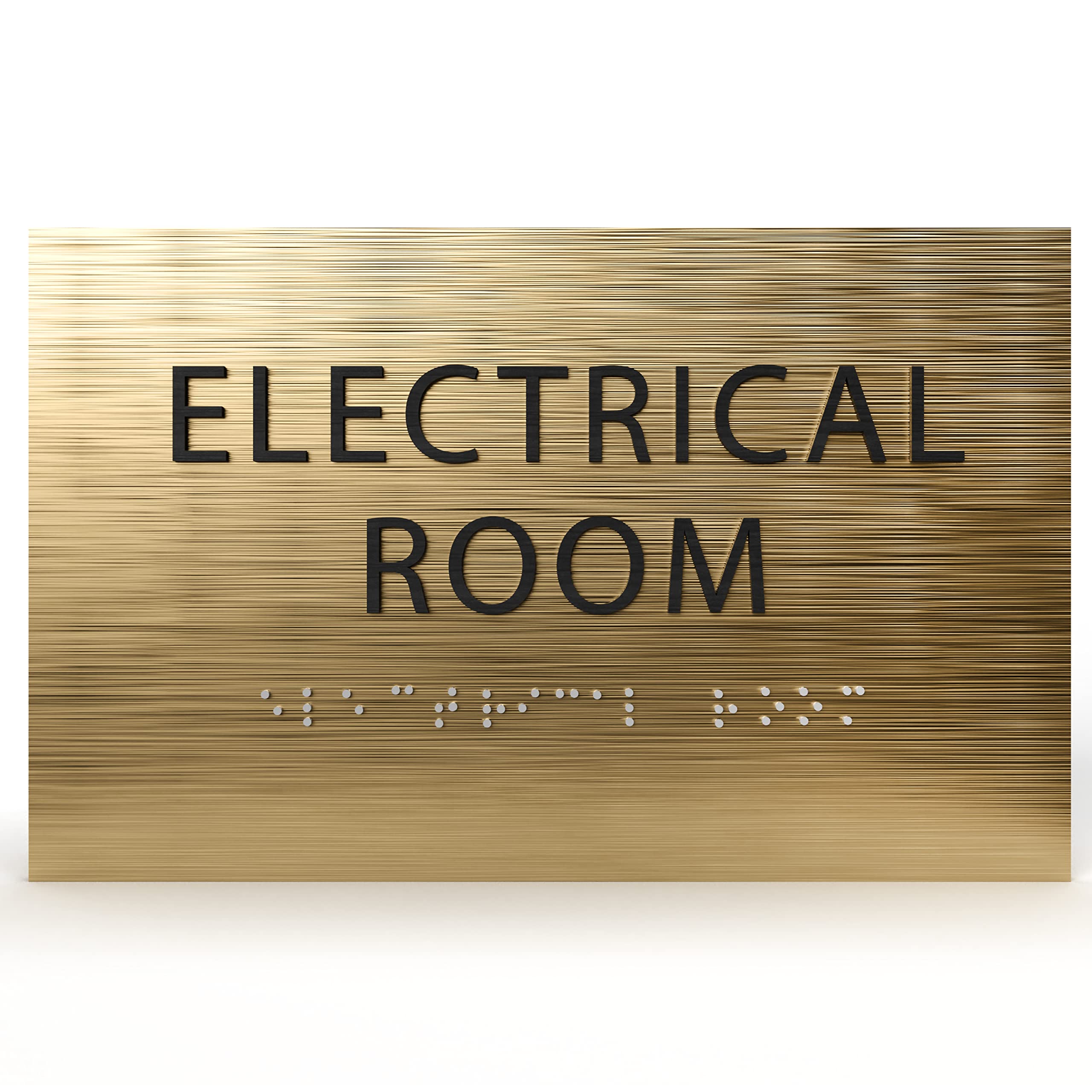 Electrical Room Sign - ADA compliant sign. 6"x4" sign made from durable plastic with raised lettering and Braille. Designed to meet ADA (Americans