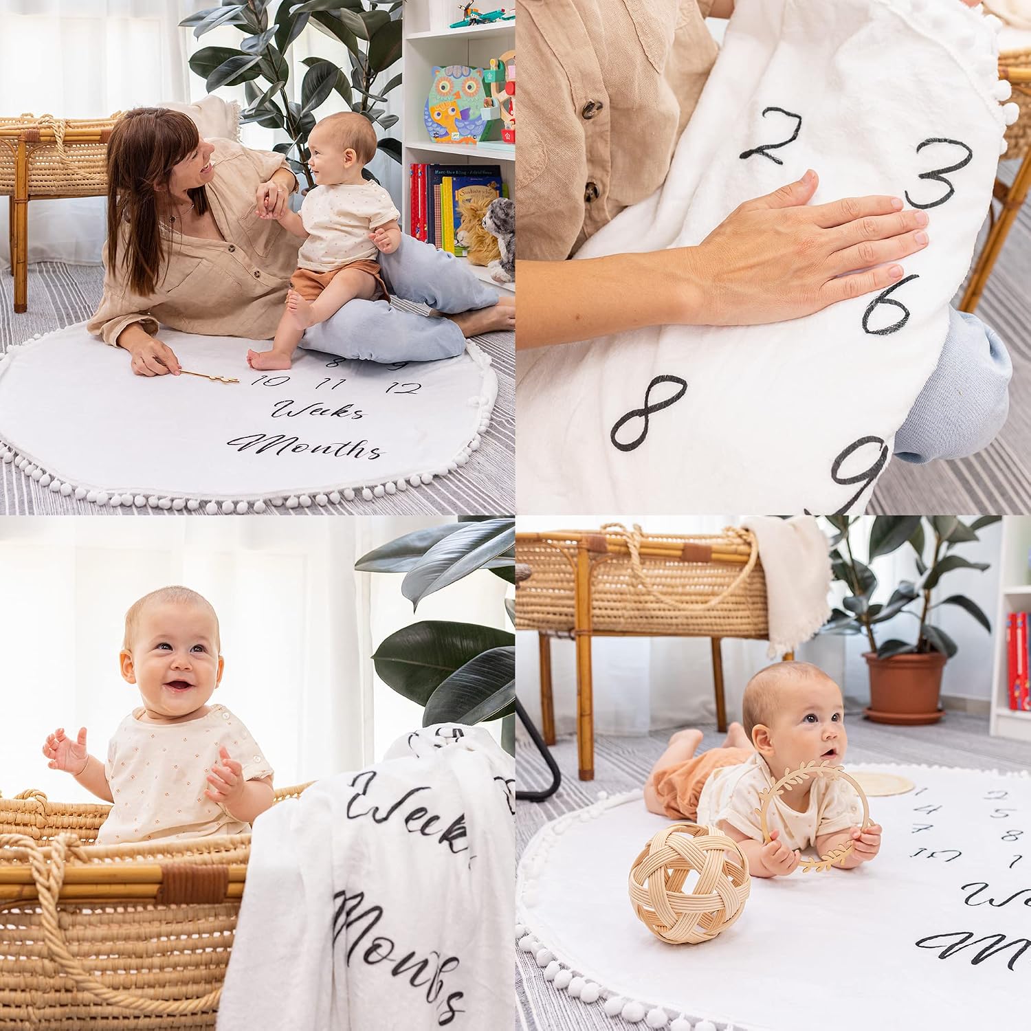 Baby Milestone Blanket, White - Image 5