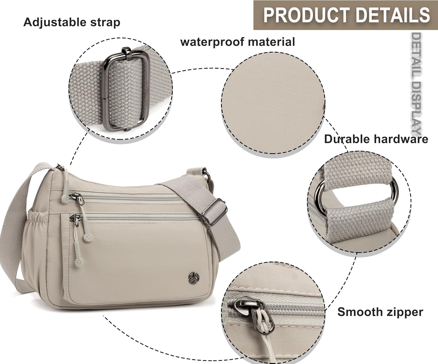 Crossbody Bags for Women Waterproof Nylon Shoulder Bag Roomy Multiple Pockets Messenger Purses Handbags - Image 6
