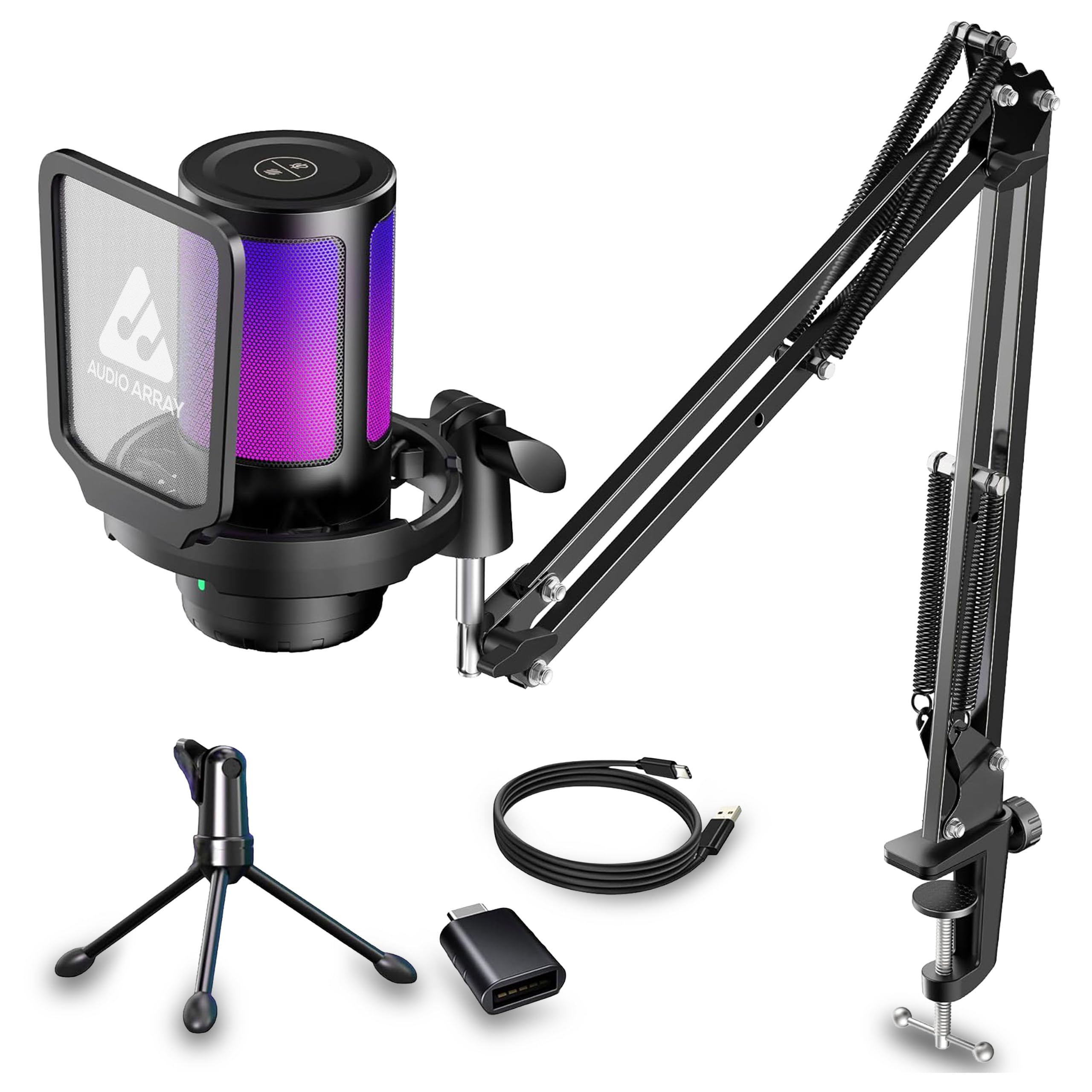 Audio Array Singing Bundle | Condenser Mic with Boom Arm & Sound Card V8 | Voice Effects, Reverb, Bluetooth | Ideal for Podcasting, Karaoke, Live Streaming, YouTube & Singing - GB-03 — Amazon image 10