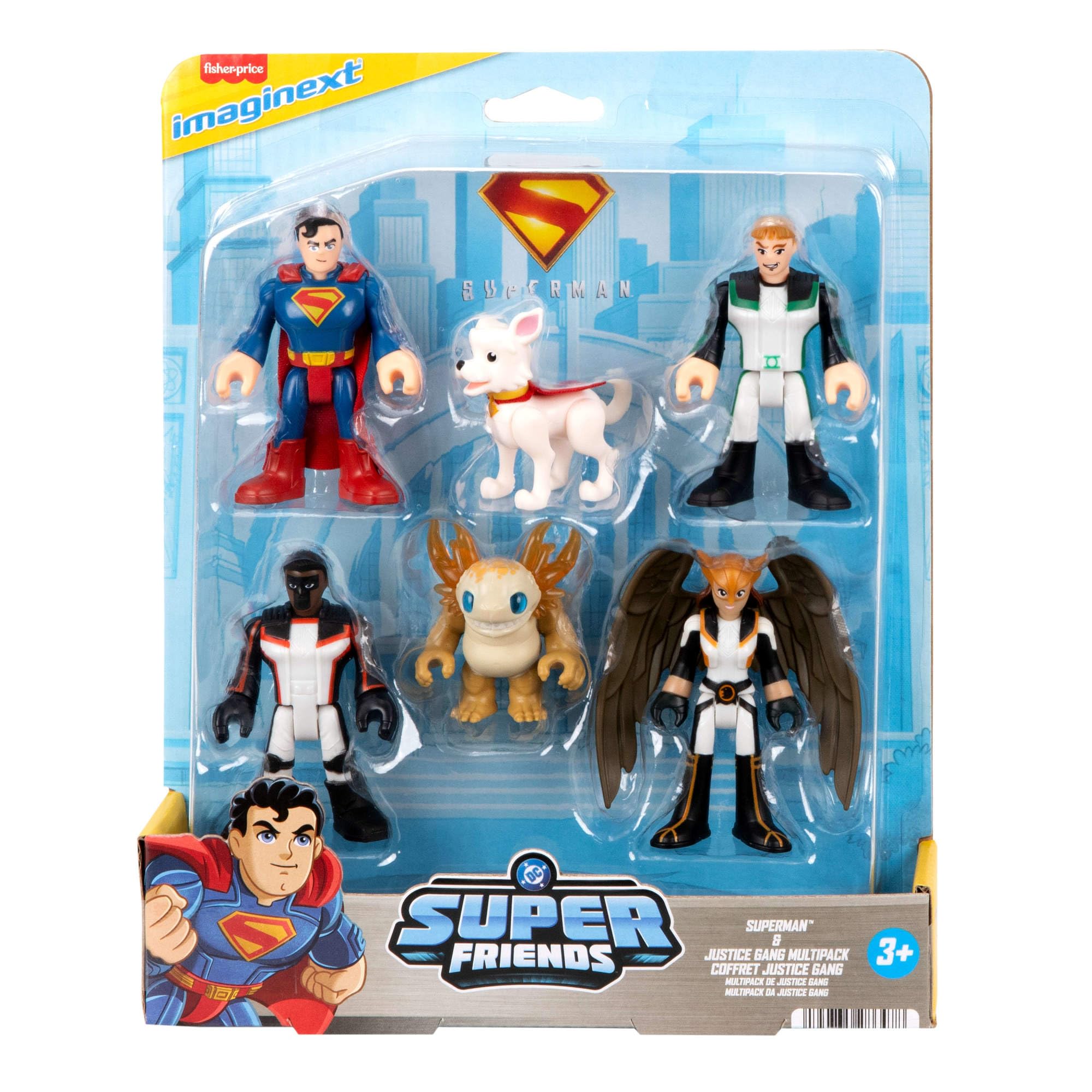Fisher-Price Imaginext Superman Action Figure Multipack, 6 Characters, 3-inch Collectible Set with Krypto & Kaiju, JDL09