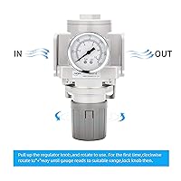 Vista 4 de NANPU Regulador de aire NPT de 1" para sistema de aire comprimido, calibre de acero protegido de 150 psi
