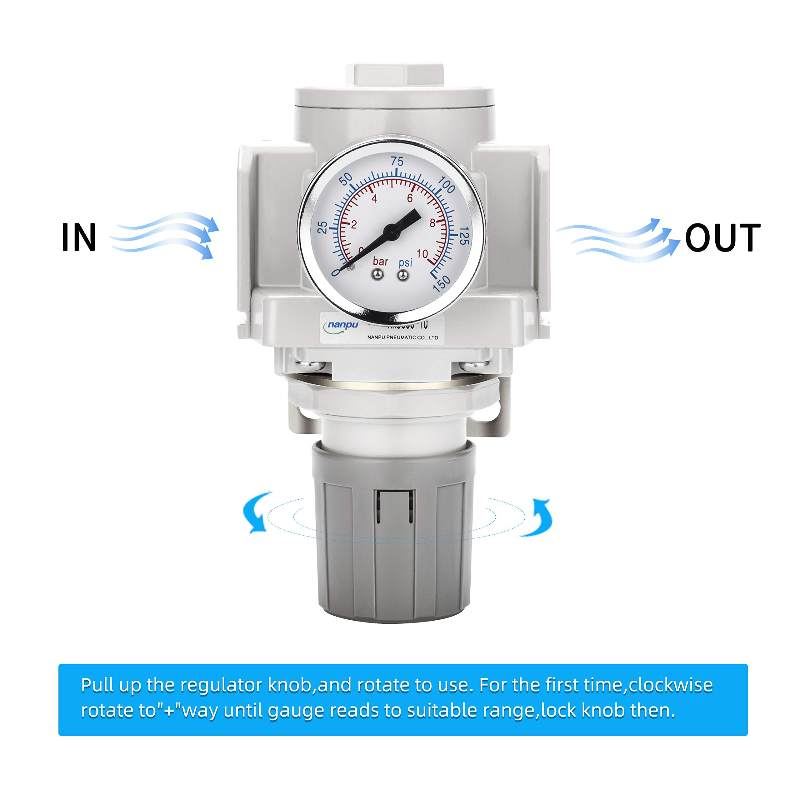 NANPU 1" NPT Air Regulator - Precise Air Control -4 NANPU 1" NPT Air Regulator - Precise Air Control -4