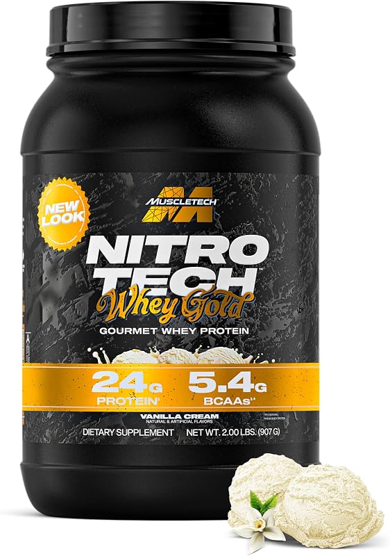 MuscleTech Whey Protein Powder (Vanilla Cream, 2LB), 24g Protein