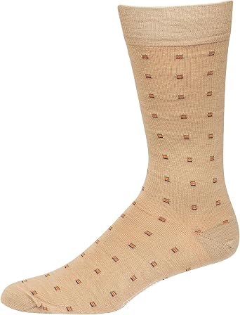 BoardroomSocks ميرينو الصوف منتصف العجل منقوشة الجوارب، اللباس الجوارب للرجال، الكاكي مع مربعات ملونة
