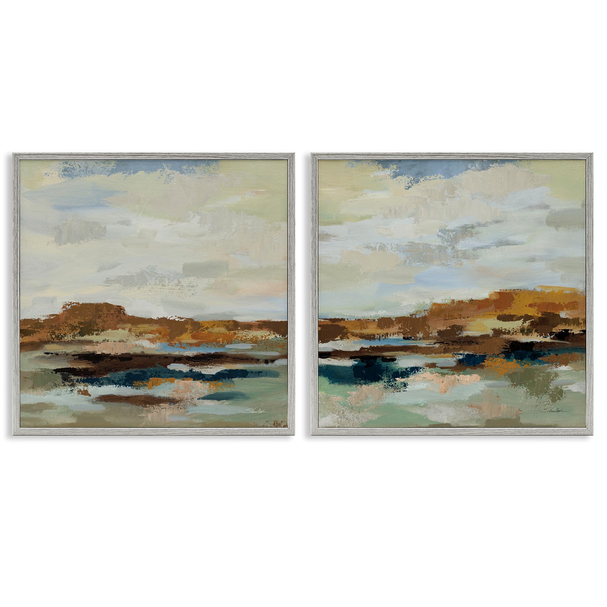 Southwestern Desert Horizon, 17 x 17 Inch Framed Giclée Print Set