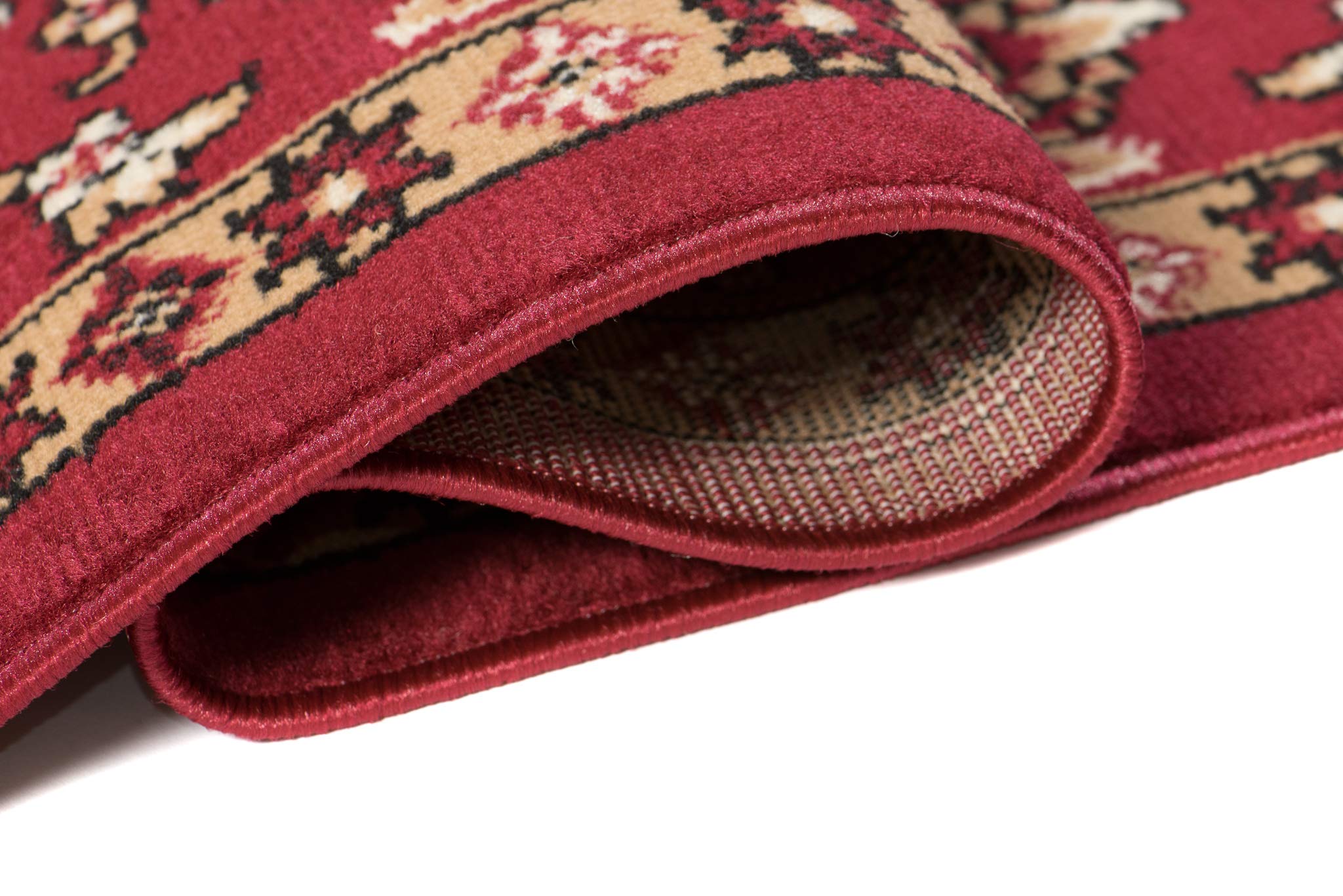 Carpeto Rugs Teppich Orientalisch Rot Klassisch Muster Kurzflor Öko-Tex Wohnzimmer 200 x 300 cm