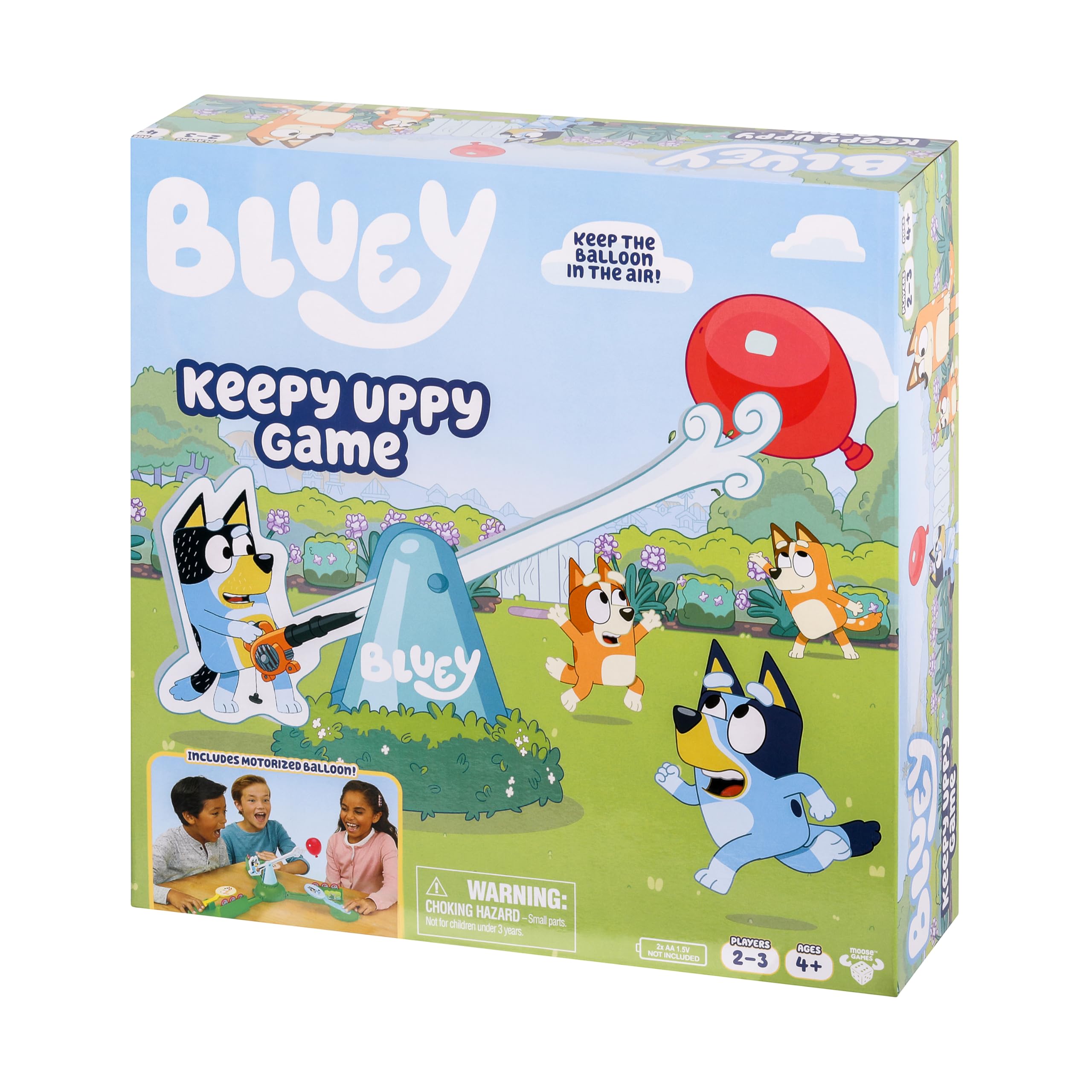 BlueY Game Stay Up Help, Bingo and Chilli Keep Electronic Rotary Ball in the Air by Using Controllers Characters. for 2-3 Players. Ages 4 and Up