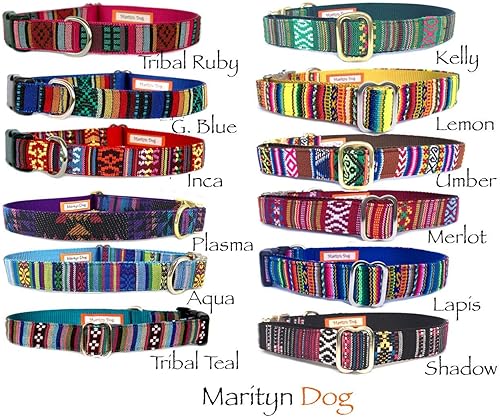 Miniatura 2 de Collar para perro del suroeste, azteca, navajo, tribal bohemio, inspirado en collares para mascotas con hebilla de plástico liso negro para