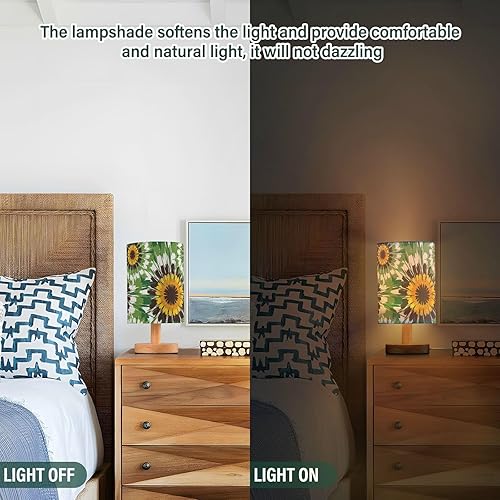 Miniatura 5 de Lámpara de lectura Led Lámparas Retro Oro Girasoles Flor Tie Dye Blanco Lámparas de mesa para niños Mesa auxiliar lampara para mesa