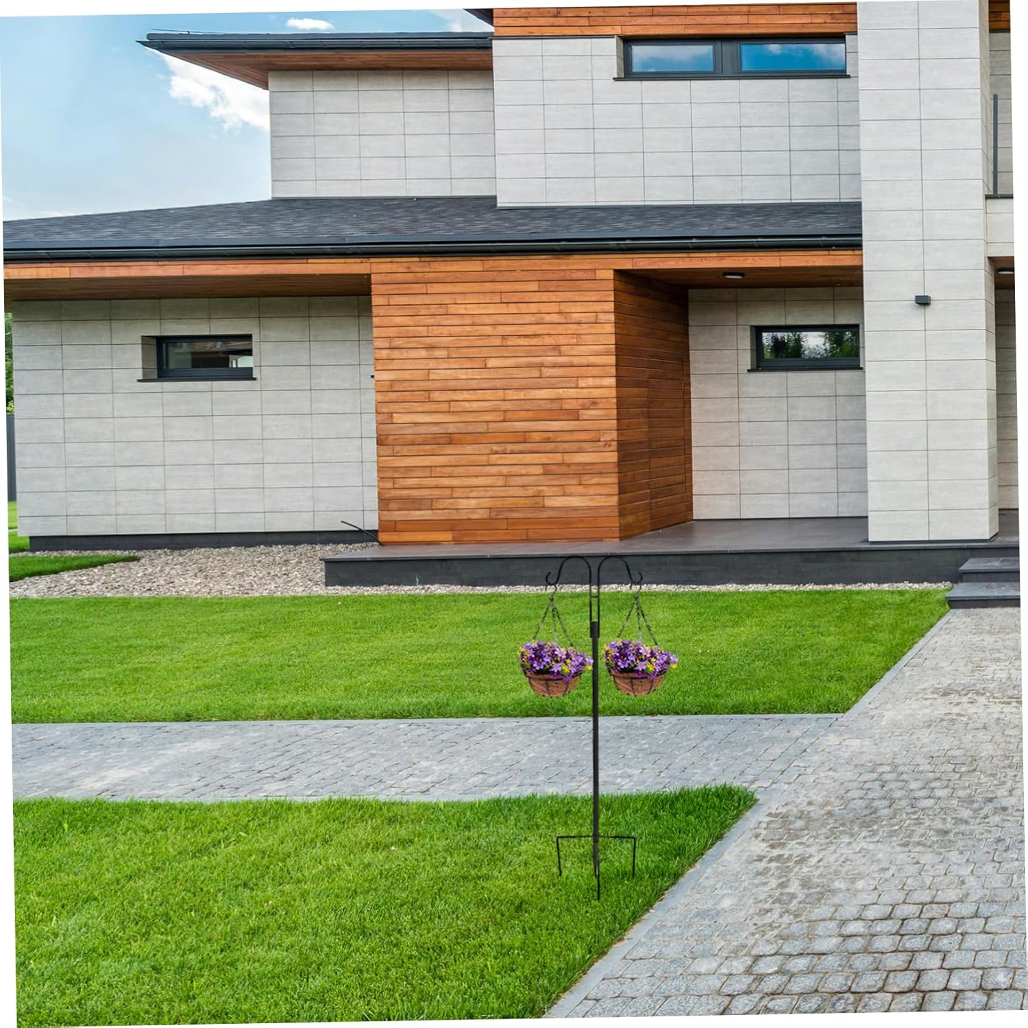 Tall Heavy Duty Garden Shepherd Hook Metal Iron Plant Hanger with Double Hooks for Outdoor Bird Feeders Lanterns and Garden Decor