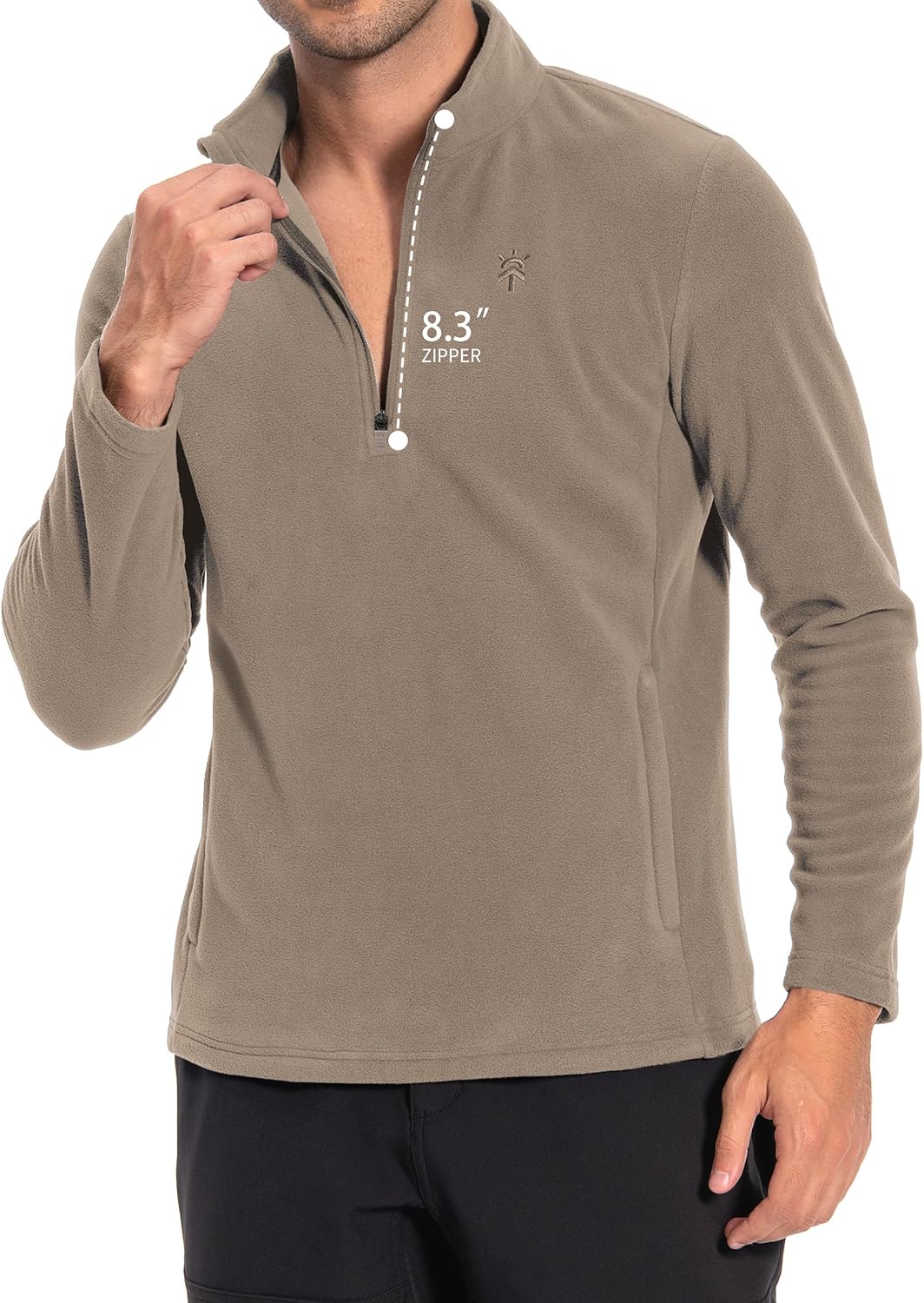 Pioneer Camp Mens Quarter Zip Pullover Fleece Sweater with Zipper Pocket Long Sleeve Sweatshirt Lightweight Thermal Jacket - Image 2