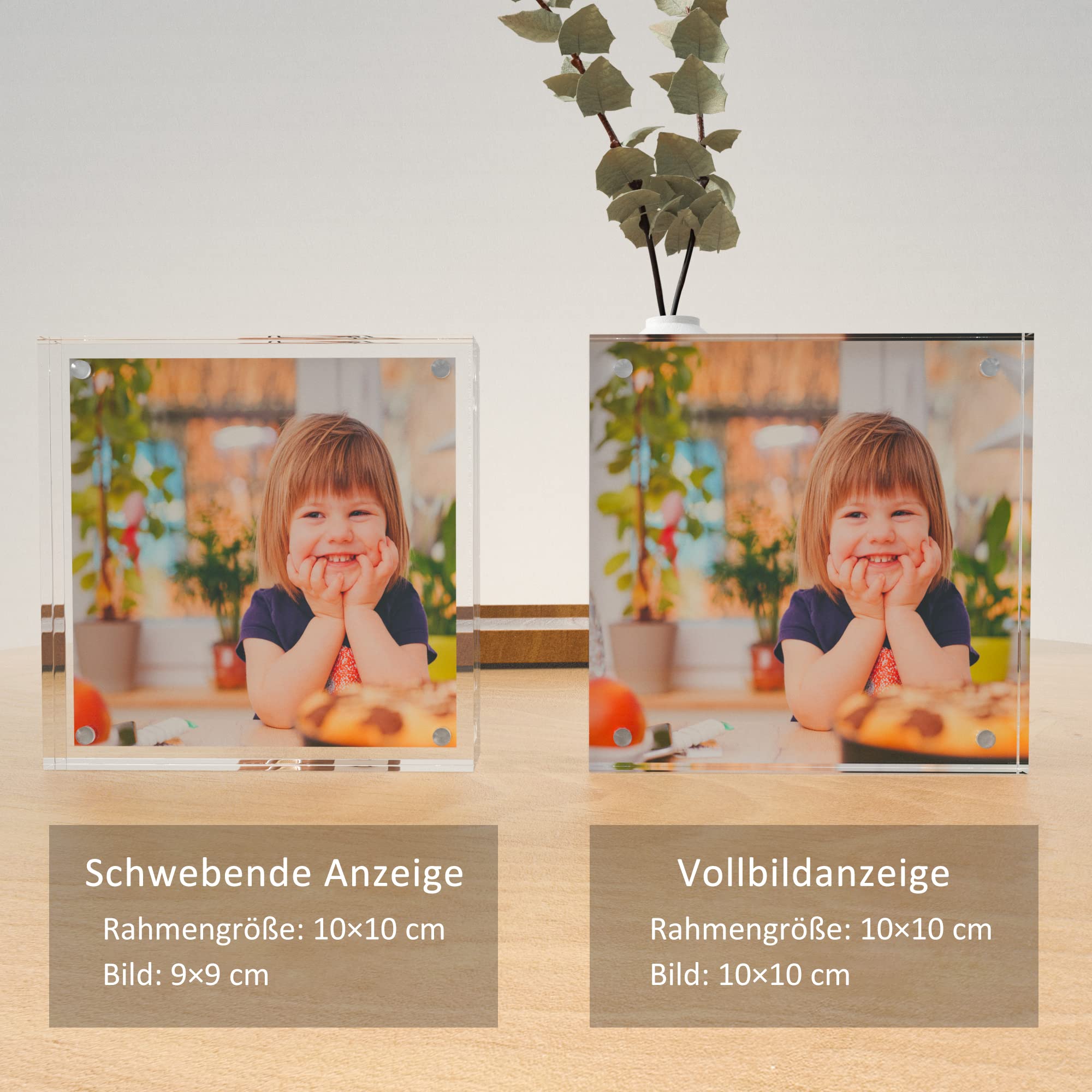 Cornici Acrilico Smerlato - Set Da 3 Magnetiche Bifacciali 10x15 Cm - Display Autoportante