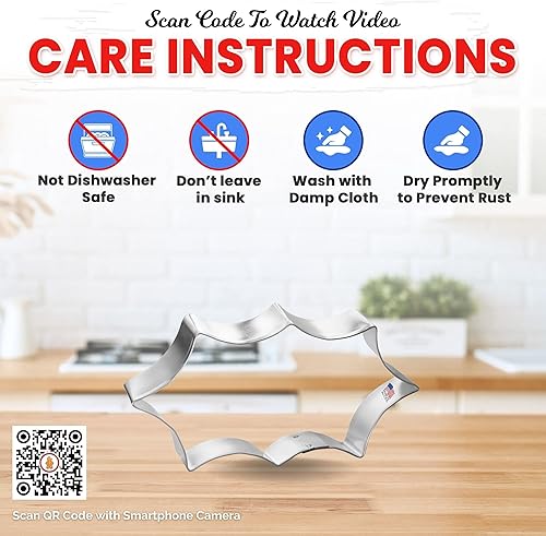 Miniatura 5 de Foose Holly Leaf - Cortador de galletas de 5.5 pulgadas, cortadores de galletas de acero estañado, molde para galletas de hoja de acebo