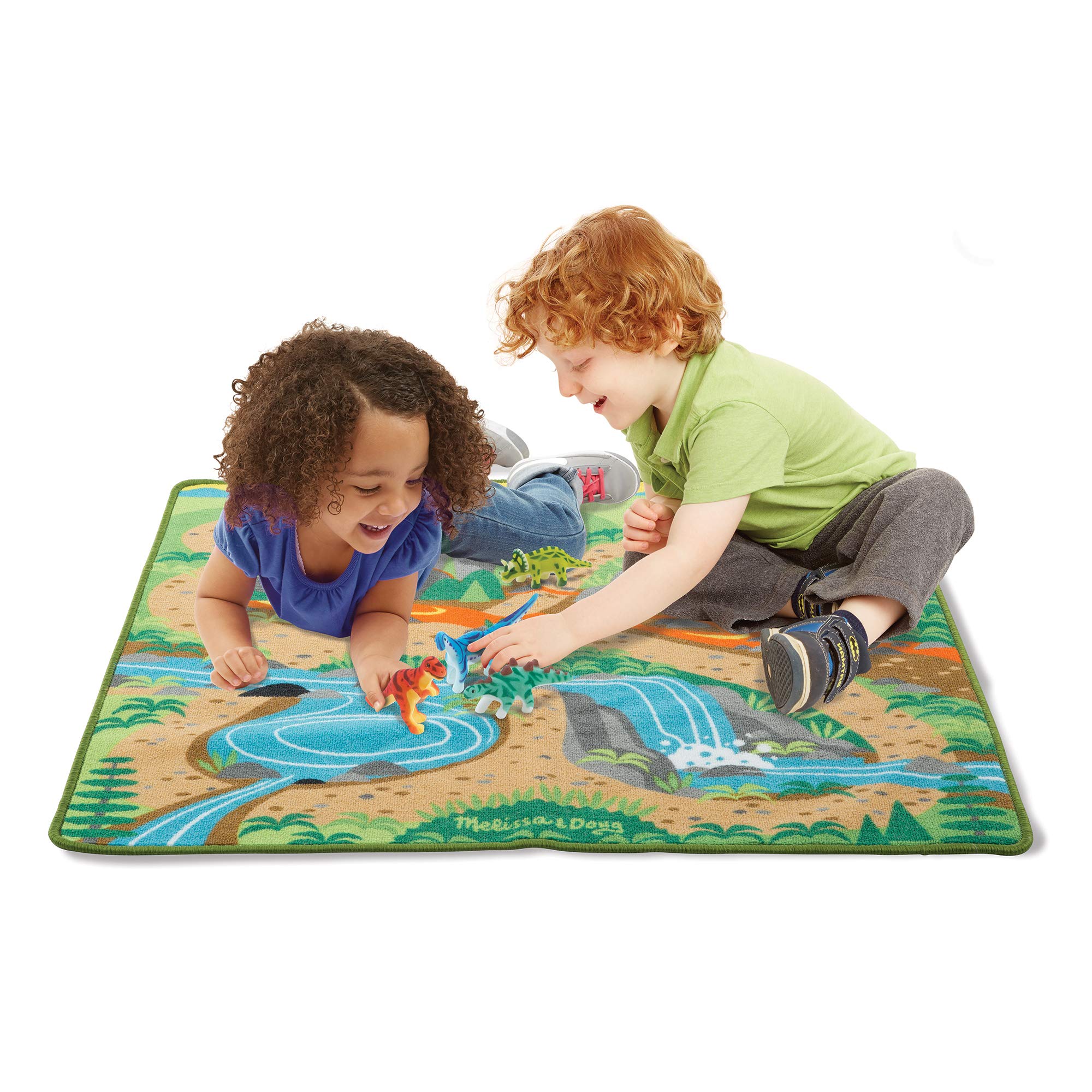 Melissa & Doug Prehistoric Playground Dinosaur Rug, Brown, 9427